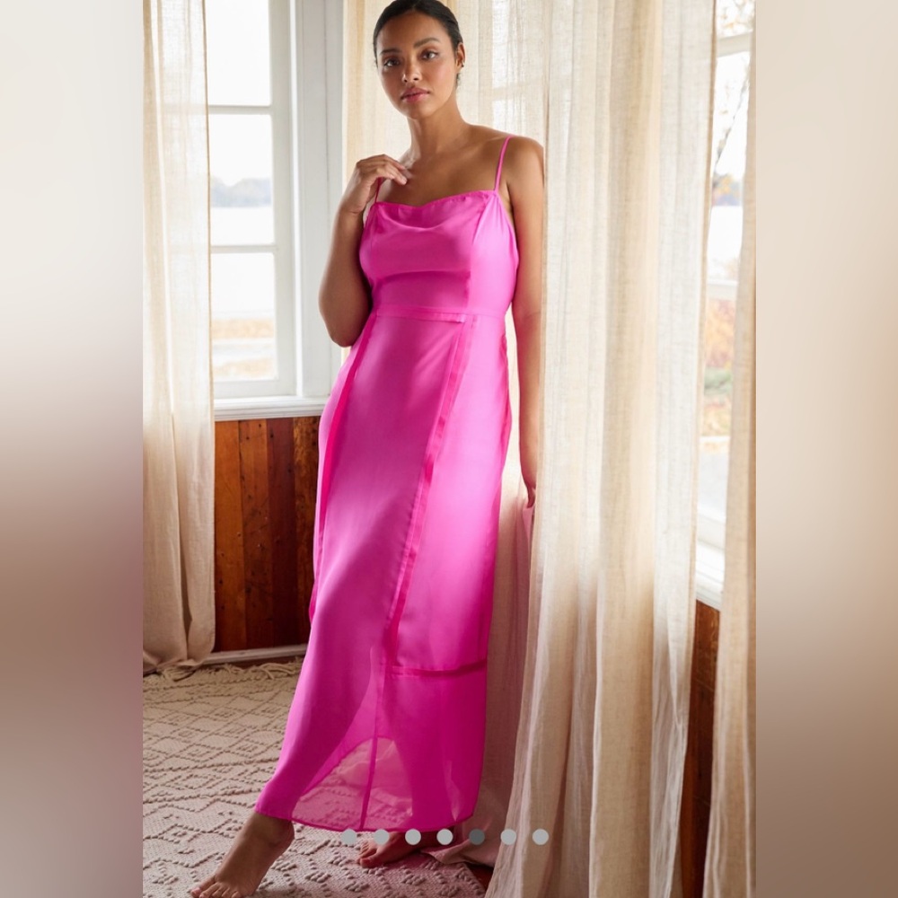 NWT BY ANTHROPOLOGIE SHEER PANELED MIDI DRESS. Size16